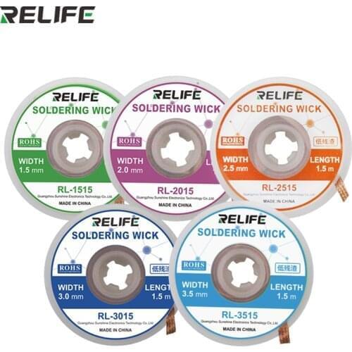 10pcs RELIFE Soldering Wick Desoldering Braid Solder Remover Wire for PCB Tin Remove Welding Repair Tool 1.5mm 2mm 2.5mm 3mm