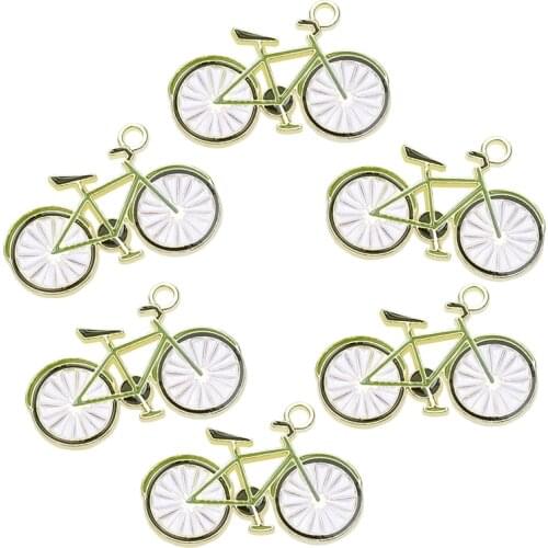 10Pcs Enamel Alloy Charms Sports Bike Charm Pendants Necklace Earrings Jewelry DIY Accessory Craft Making 24277 19x28mm
