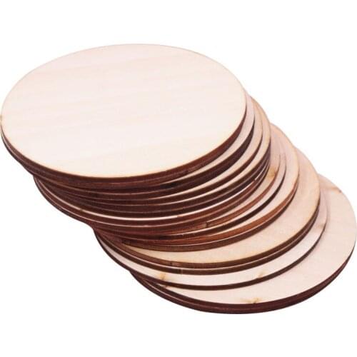100pcs 2.5-3cm Unfinished Natural Blank Round Wood Slices Circles Wood Discs For DIY Wedding Party Painting Christmas Decoration