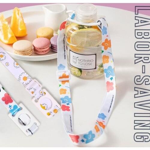 2 pcs Portable Silicone Strap Rope Mineral Water Messenger Bag Water Cup Kettle Strap Rope Drink Bottle Buckle Dropshipping