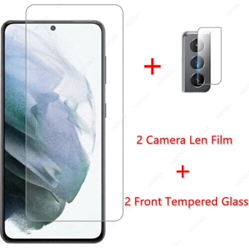 2PCS Glass for Samsung Galaxy S21 FE Tempered Glass for Samsung Galaxy S21 FE Film Screen Protector HD Camera Len Film
