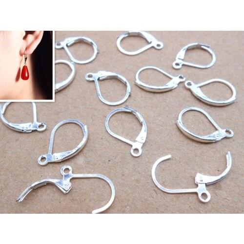 20PC production jewelry accessories earrings found silver DIY earrings accessories round ear ear hook ear buckle manual ear clip