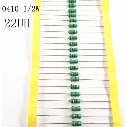 50pcs/lot 1/2W Chromatic ring inductor DIP 0410 22UH AL0410-220K 0.5W inductance