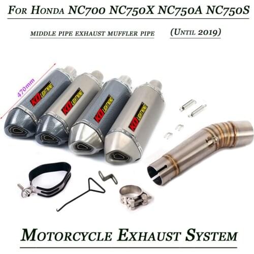 Silp on For Honda NC750X NC750A NC750S NC700 Motorcycle 51MM Middle Pipe Connect Tail Exhaust Muffler Tubes Set System