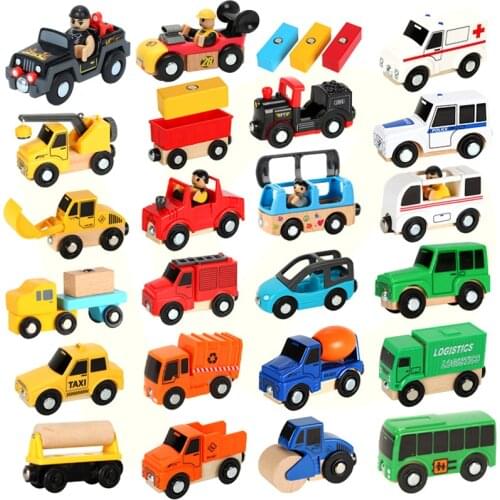 Wooden Tracks Accessories Magnetic Train Car Toys Wood Railway Toy Fit Brand Wood Tracks For Kids Gifts