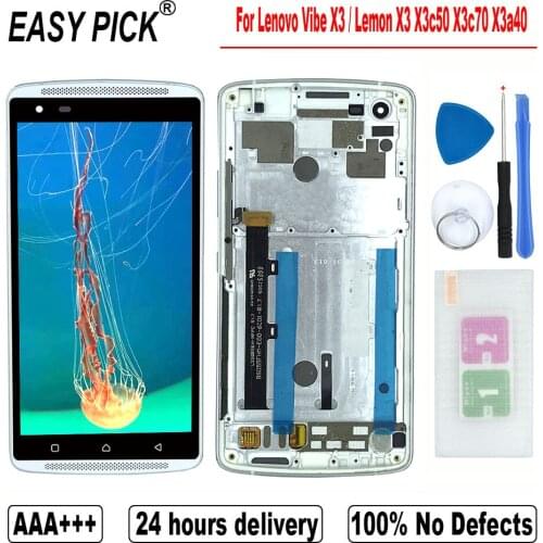 For Lenovo Lemon X3 X3c50 X3c70 X3a40 LCD Display Touch Screen Digitizer Assembly For Lenovo Vibe X3 Dual SIM X3c70 LCD Screen