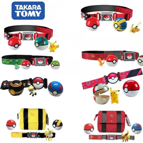 TAKARA TOMY Pokemon Go Game Charizard Pikachu Figurine Pokemon Clip N GO Carry Poke Ball Belt Set PVC Action Figure Toys Anime