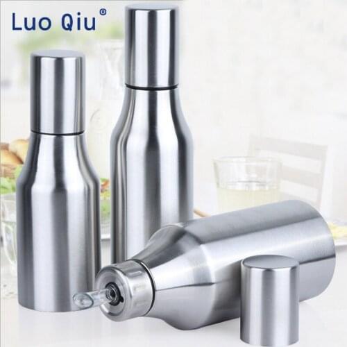 Kitchen Glass Oil Bottle Stainless Steel Leak-proof Soy Sauce Vinegar Cruet Storage Dispenser Useful Kitchen Tools