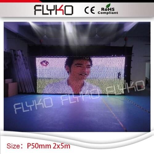 TV show flexible led video curtain led video cloth for Party Rental high brightness LED stage backdrops P5cm 2x5m