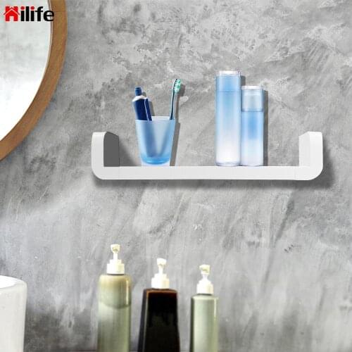 HILIFE Wall-Mounted Bathroom Kitchen Organizer Storage Shelf Self-Adhesive Seasoning Debris Rack Shampoo Bath Shower Rack