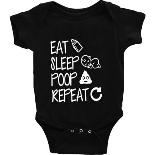 0-24M Toddler Romper Unisex Baby Girl Clothes EAT SLEEP POOP Jumpsuit Cotton Lovely Girls Ourfits Polyester Infant Boys Rompers