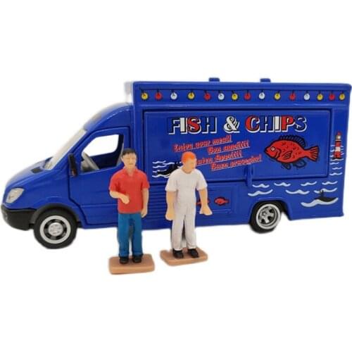 1:50 CAR Model Siku 1933 Simulation Mercedes-Benz Alloy Seafood Vending Car Scene Car Toy Decoration Model