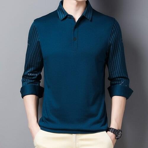 2020 Spring and Autumn Long-Sleeved T-Shirt Mens V-Neck Mens Fashion Casual and Comfortable High-Quality Mens Solid Color