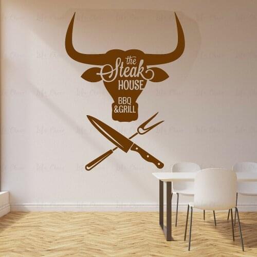 BBQ Wall Sticker Meat Special Grill Steak House Beef Food Vinyl Wall Decal Home Decoration Accessories For Resturant Modern