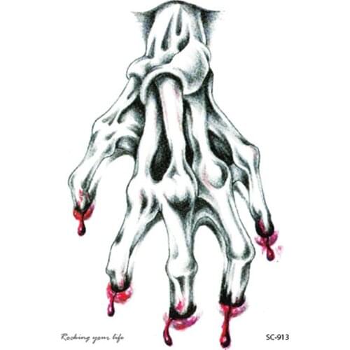 Halloween Tattoos Sticker Costume Party Horror Scar Temporary Waterproof Makeup Styling Tools Tattoos Sticker TSLM1