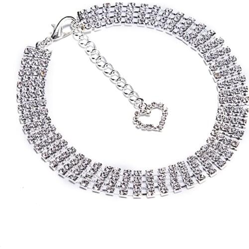 XPangle Dog Collar Charm Chain Rhinestones Cat Dog Collars Puppy Collar for French Bulldog Accessories Small Dogs Puppies