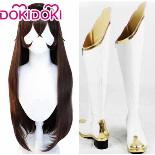 DokiDoki Game Genshin Impact Cosplay Halloween Amber Shoes Cosplay Wig Genshin Impact Amber Cosplay Hair