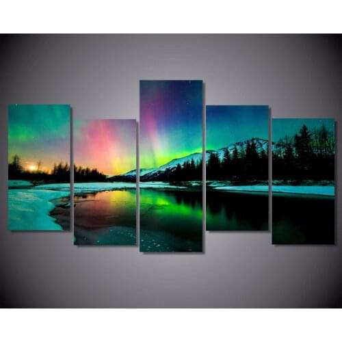HD Printed Aurora beautiful scenery Painting Canvas Print room decor print poster picture canvas Free shipping/D-XJ-01