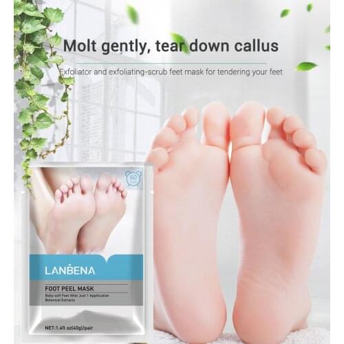Foot Peel Mask Exfoliating Remove Dead Skin Calluses Moisturizing Repair Dry Lactic Acid Glycerol Foot Care Skin Care 40g/pair