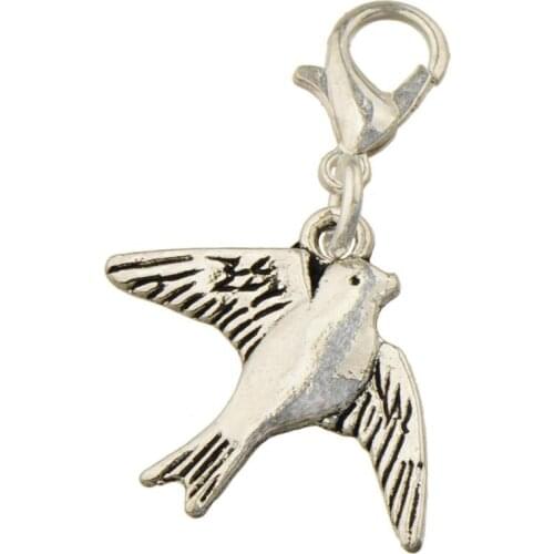 Charms For Making Bracelets Jewelry 39mm Bird Swallow Flat Single Dangles Clasps DIY Earrings Handiwork Accessories 35pcs/1 bag