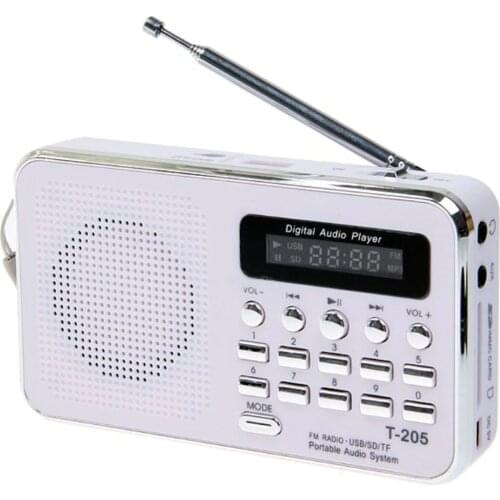 T-205 FM Radio Receiver Portable HiFi Card Speaker Digital MP3 Music Loudspeaker for Camping Hiking Outdoor Sports