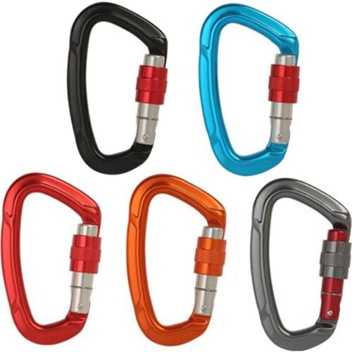Strong Sturdy Carabiner 25 KN Screwgate Climbing Carabiner, Rock Climbing, Tree Climbing D Ring Locking Carabiner Clip