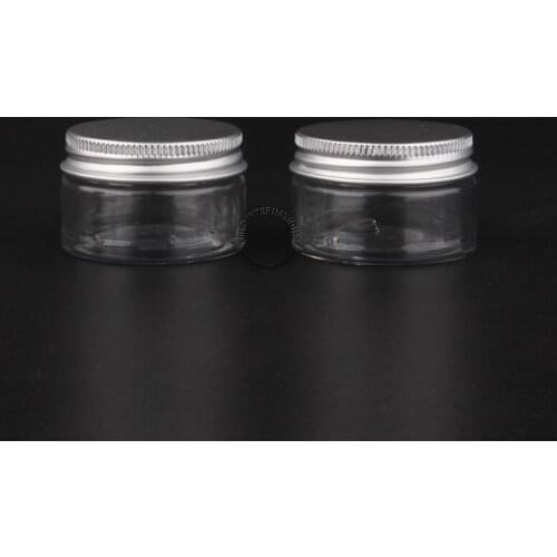 Makeup Tools 30g Clear Plastic Cream Jar 30ml Small Empty PET Bottle With Aluminium Screw Cap 50pcs/lot Cosmetic Packaging
