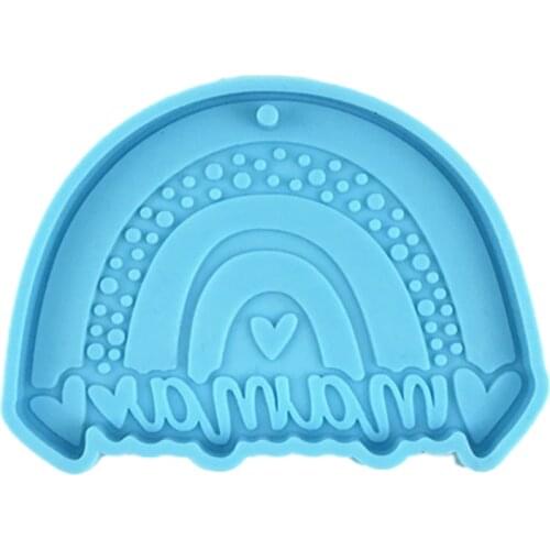 Rainbow Mom Keychain Epoxy Resin Mold DIY Crafts Jewelry Necklace Casting Mold Hanging Pendant Silicone Mould