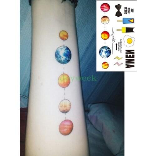 Waterproof Temporary Tattoo sticker Planet ice cream tatto stickers flash tatoo fake tattoos for kids girl child