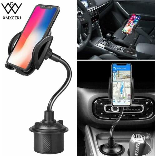 XMXCZKJ Cell Phone Universal Adjustable Gooseneck Cup Holder Cradle Car Mount For Smartphone Holder