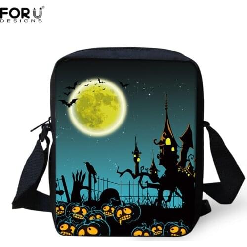 FORUDESIGNS With Zipper Mini Shoulder Bags for Women 2021 Halloween Theme Prints Crossbody Bag Female Outdoor Casual Tote Bolsa