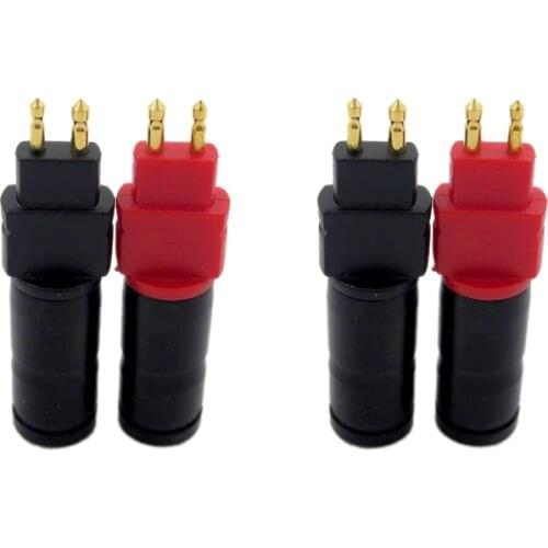 2 Pair Gold Plated Earphone Pin Audio Jack Cable Wire Connector Metal Plug for HD650 HD600 HD580 HD25 HiFi Headset