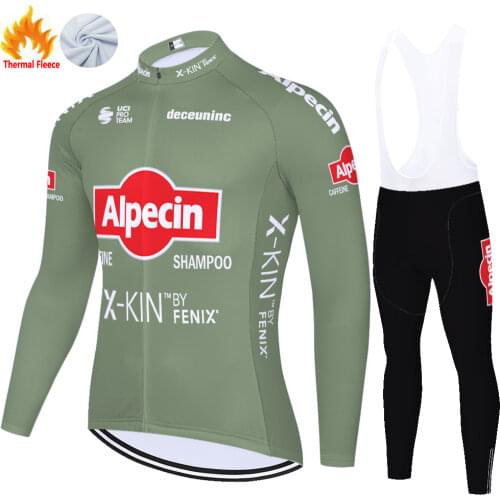 2021 team alpecin fenix cycling jersey winter thermal fleece ropa ciclista hombre 20D gel pad mountain bike cycling pants
