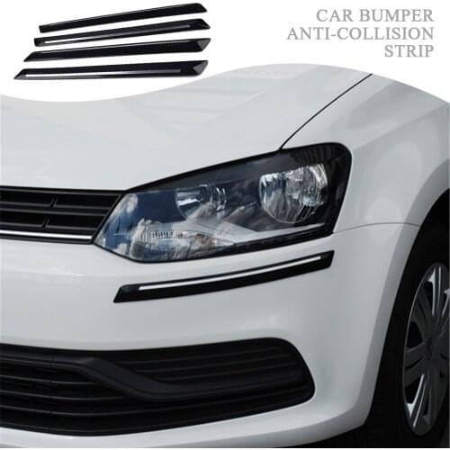 44.7 X 3.1CM 4pcs Car Bumper Protector Silane Guard Strip Chrome Sticker Front Rear Bumper Protector Rubber Black Universal New