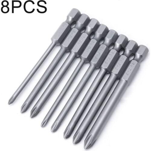 8pcs 75mm Long Magnetic Cross Head Alloy Steel Screwdriver Bits Set Tamper Proof Security Drill Bit Set