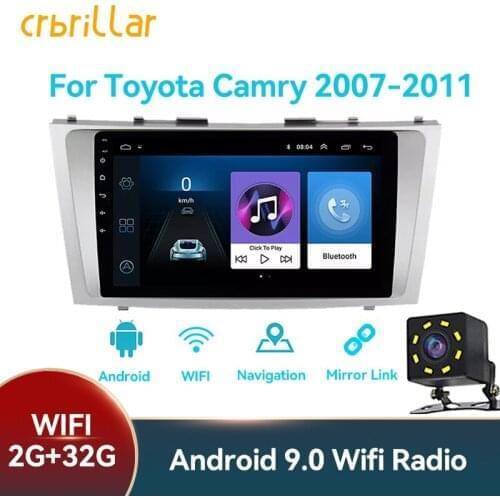 9 Inch Android Stereo Receiver for Toyota Camry 2007 2008 2009-2011 Car Multimedia Player 2 Din Touch Screen GPS WIFI Car Stereo