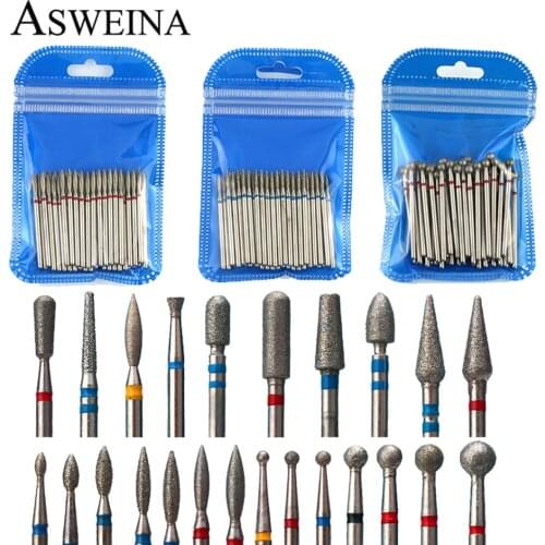 50pc Diamond Nail Drill Bit Milling Cutter for Manicure Electric Cutter Bits Nails Accessories Nail Tools Sets