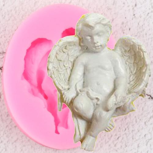 Angel Baby Border Silicone Molds Cupcake Topper Fondant Cake Decorating Tools Soap Polymer Clay Candy Chocolate Gumpaste Moulds