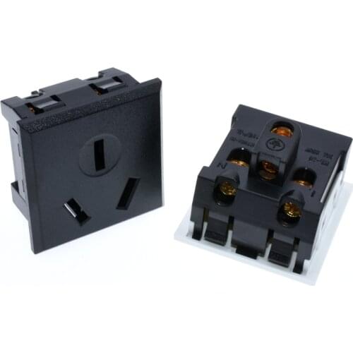Black White 41.5*42.6mm Australia Card-type embedded 16A 3Pin UPS PDU AU Desktop Receptacle Socket ac power Panel Module Outlet