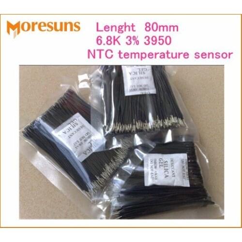 Fast Free ship 200pcs/lot NTC Thermistor 6.8K 3% 3950L=80mm NTC temperature sensor