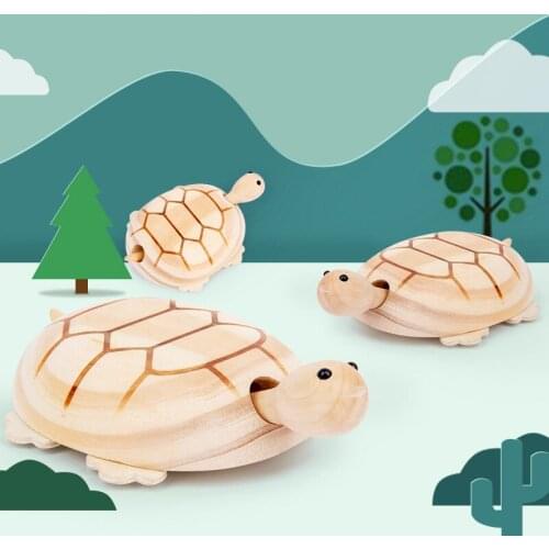 Kids Wooden Cars Little Turtle Craft Model Toy Montessori Wooden Education Colorful Vehicle Toys Simulation Cars Decoration Gift