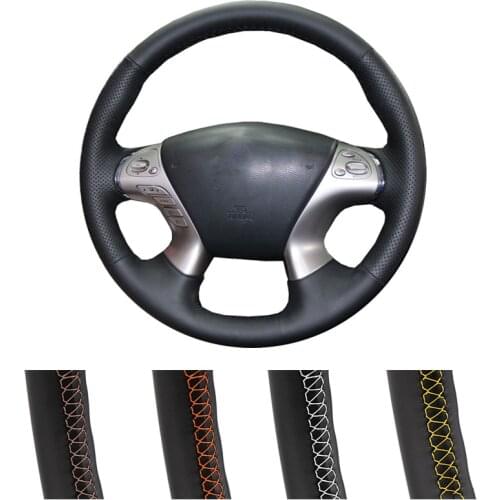 DIY Customized Car Steering Wheel Cover For Infiniti JX35 M35 M25 M56 Q70 QX60 Nissan Murano Pathfinder Leather Steering Wrap