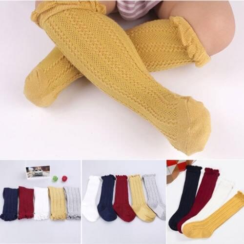Baby Girls Boys Twist Solid Socks Knee High Infant Toddler Leg Warmer Newborn Children Summer Non-Slip Socks Baby Clothing 0-3T