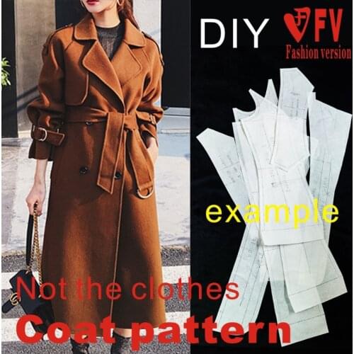 Double-sided cashmere coat pattern womens fashion structure pattern clothing cutting drawings BFY-226