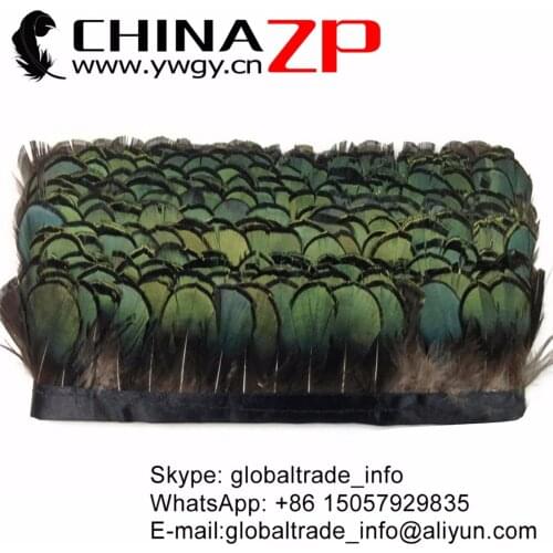 Exporting from Factory www.ywgy.cn Wholesale 10yards/lot Cheap Green Bronze Lady Amherst Tippet Feather Fringe