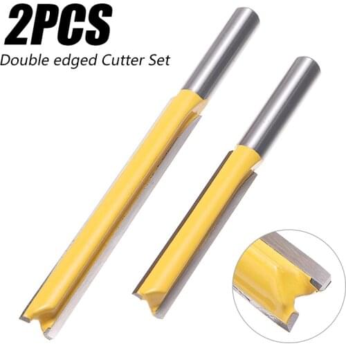 2Pcs/lot 8mm Shank Extra Long Grooving Cutter Wood Router Bit For Woodworking Tools Milling Cutter