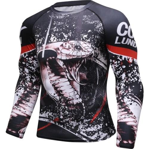 Cody Lundin MMA Running T-Shirt Rashguard Men Long Sleeve T Shirts Bodybuilding MMA Clothing Sport Tops 3D Print T Shirt