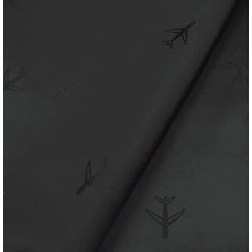Pretty Black Plane Jacquard Polyester Lining Fabric Jacquard Fabric for DIY Sewing Decoration 48x135cm