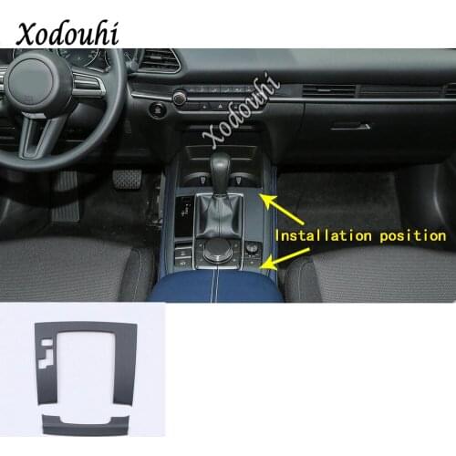 Car Body Cover Inner Middle Front Shift Stall Paddle Cup Gears Lamp Frame Trim Molding 2Pcs For Mazda CX-30 CX30 2020 2021