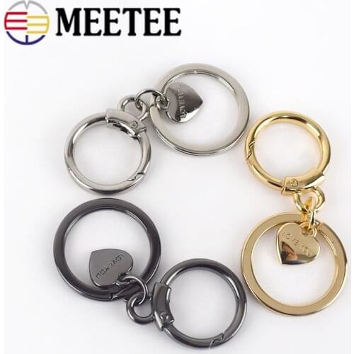 Meetee 5/10pcs 22mm Metal Double O Ring Buckle Spring Lobster Clasp Buckles DIY Bag Pendant Hang Sanp Hook Hardware Decor BF070